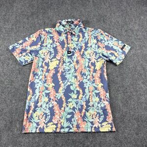Bad‎ Birdie Polo Shirt Mens Medium Multicolor Floral Golf Core Lei'd Performance